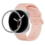 スピードベゼルと波状グレインステッチカラーバックルシリコンウォッチバンド、Samsung Galaxy Watch8 44mm用、Samsung Galaxy Watch8 40mm用
