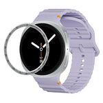 スピードベゼルと波状グレインステッチカラーバックルシリコンウォッチバンド、Samsung Galaxy Watch8 44mm用、Samsung Galaxy Watch8 40mm用