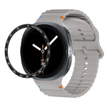 スピードベゼルと波状グレインステッチカラーバックルシリコンウォッチバンド、Samsung Galaxy Watch8 44mm用、Samsung Galaxy Watch8 40mm用