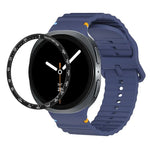 スピードベゼルと波状グレインステッチカラーバックルシリコンウォッチバンド、Samsung Galaxy Watch8 44mm用、Samsung Galaxy Watch8 40mm用