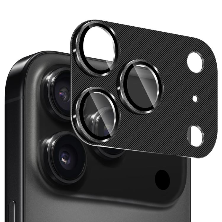 ENKAY CDテクスチャ アルミ合金強化ガラスレンズカバーフィルム、iPhone 17 Pro Max用、iPhone 17 Pro用