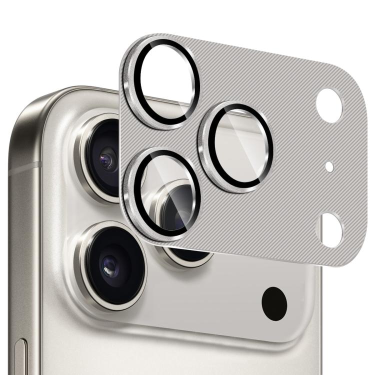 ENKAY CDテクスチャ アルミ合金強化ガラスレンズカバーフィルム、iPhone 17 Pro Max用、iPhone 17 Pro用