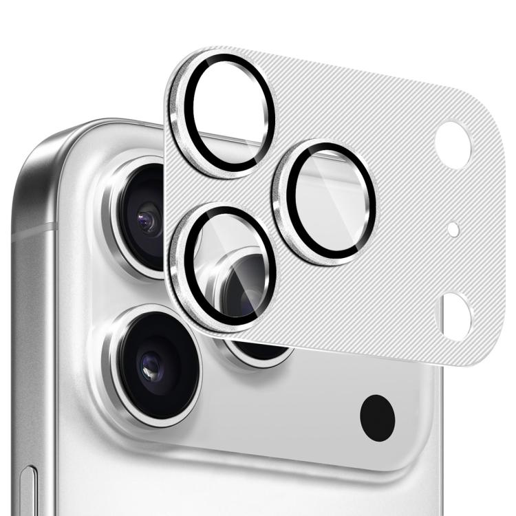 ENKAY CDテクスチャ アルミ合金強化ガラスレンズカバーフィルム、iPhone 17 Pro Max用、iPhone 17 Pro用