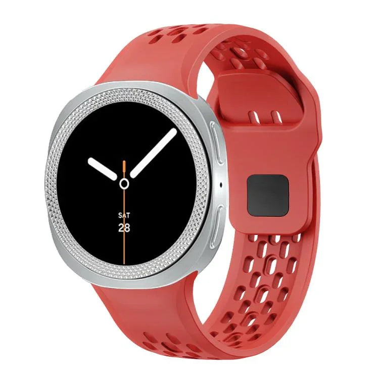 ひし形テクスチャーベゼルとブラックリバースバックルシリコンウォッチバンド、Samsung Galaxy Watch8 44mm用、Samsung Galaxy Watch8 40mm用