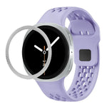 ひし形テクスチャーベゼルとブラックリバースバックルシリコンウォッチバンド、Samsung Galaxy Watch8 44mm用、Samsung Galaxy Watch8 40mm用