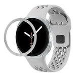ひし形テクスチャーベゼルとブラックリバースバックルシリコンウォッチバンド、Samsung Galaxy Watch8 44mm用、Samsung Galaxy Watch8 40mm用
