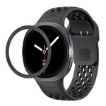 ひし形テクスチャーベゼルとブラックリバースバックルシリコンウォッチバンド、Samsung Galaxy Watch8 44mm用、Samsung Galaxy Watch8 40mm用