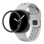ひし形テクスチャーベゼルとブラックリバースバックルシリコンウォッチバンド、Samsung Galaxy Watch8 44mm用、Samsung Galaxy Watch8 40mm用