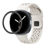 ひし形テクスチャーベゼルとブラックリバースバックルシリコンウォッチバンド、Samsung Galaxy Watch8 44mm用、Samsung Galaxy Watch8 40mm用