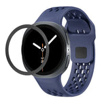 ひし形テクスチャーベゼルとブラックリバースバックルシリコンウォッチバンド、Samsung Galaxy Watch8 44mm用、Samsung Galaxy Watch8 40mm用