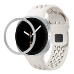 ひし形テクスチャーベゼルとブラックリバースバックルシリコンウォッチバンド、Samsung Galaxy Watch8 44mm用、Samsung Galaxy Watch8 40mm用