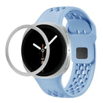 ひし形テクスチャーベゼルとブラックリバースバックルシリコンウォッチバンド、Samsung Galaxy Watch8 44mm用、Samsung Galaxy Watch8 40mm用