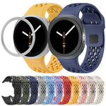 ひし形テクスチャーベゼルとブラックリバースバックルシリコンウォッチバンド、Samsung Galaxy Watch8 44mm用、Samsung Galaxy Watch8 40mm用