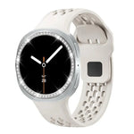 ダイヤモンドベゼルとブラックリバースバックルシリコンウォッチバンド、Samsung Galaxy Watch8 44mm用、Samsung Galaxy Watch8 40mm用