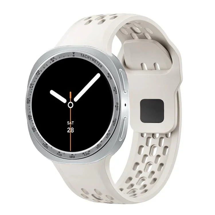 スピードベゼルとブラックリバースバックルシリコンウォッチバンド、Samsung Galaxy Watch8 44mm用、Samsung Galaxy Watch8 40mm用