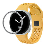 スピードベゼルとブラックリバースバックルシリコンウォッチバンド、Samsung Galaxy Watch8 44mm用、Samsung Galaxy Watch8 40mm用