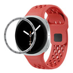 スピードベゼルとブラックリバースバックルシリコンウォッチバンド、Samsung Galaxy Watch8 44mm用、Samsung Galaxy Watch8 40mm用