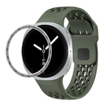 スピードベゼルとブラックリバースバックルシリコンウォッチバンド、Samsung Galaxy Watch8 44mm用、Samsung Galaxy Watch8 40mm用