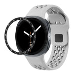 スピードベゼルとブラックリバースバックルシリコンウォッチバンド、Samsung Galaxy Watch8 44mm用、Samsung Galaxy Watch8 40mm用