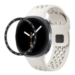 スピードベゼルとブラックリバースバックルシリコンウォッチバンド、Samsung Galaxy Watch8 44mm用、Samsung Galaxy Watch8 40mm用