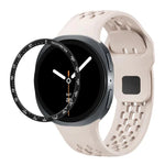スピードベゼルとブラックリバースバックルシリコンウォッチバンド、Samsung Galaxy Watch8 44mm用、Samsung Galaxy Watch8 40mm用