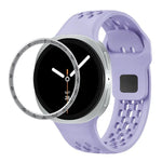 スピードベゼルとブラックリバースバックルシリコンウォッチバンド、Samsung Galaxy Watch8 44mm用、Samsung Galaxy Watch8 40mm用