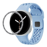 スピードベゼルとブラックリバースバックルシリコンウォッチバンド、Samsung Galaxy Watch8 44mm用、Samsung Galaxy Watch8 40mm用