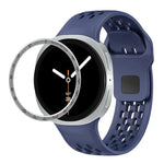 スピードベゼルとブラックリバースバックルシリコンウォッチバンド、Samsung Galaxy Watch8 44mm用、Samsung Galaxy Watch8 40mm用