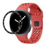 スピードベゼルとブラックリバースバックルシリコンウォッチバンド、Samsung Galaxy Watch8 44mm用、Samsung Galaxy Watch8 40mm用
