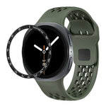 スピードベゼルとブラックリバースバックルシリコンウォッチバンド、Samsung Galaxy Watch8 44mm用、Samsung Galaxy Watch8 40mm用