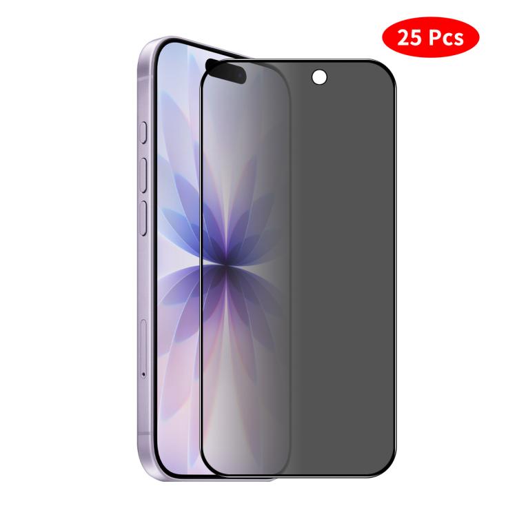 JUNSUNMAY 25pcs Silk Print Full Coverage Privacy Tempered Glass Film, For iPhone 17 Pro Max, For iPhone 17 Pro, For iPhone 17, For iPhone Air, For iPhone 16 Pro Max, For iPhone 16 Pro, For iPhone 16 Plus, For iPhone 16, For iPhone 15 Pro Max           ...