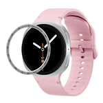 スピードベゼルと無地ステッチシリコンウォッチバンド、Samsung Galaxy Watch8 44mm用、Samsung Galaxy Watch8 40mm用