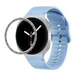 スピードベゼルと無地ステッチシリコンウォッチバンド、Samsung Galaxy Watch8 44mm用、Samsung Galaxy Watch8 40mm用