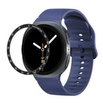 スピードベゼルと無地ステッチシリコンウォッチバンド、Samsung Galaxy Watch8 44mm用、Samsung Galaxy Watch8 40mm用