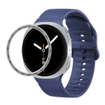 スピードベゼルと無地ステッチシリコンウォッチバンド、Samsung Galaxy Watch8 44mm用、Samsung Galaxy Watch8 40mm用