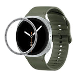 スピードベゼルと無地ステッチシリコンウォッチバンド、Samsung Galaxy Watch8 44mm用、Samsung Galaxy Watch8 40mm用