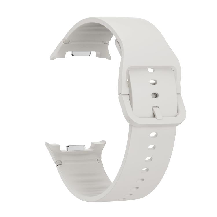 ひし形テクスチャーベゼルと無地ステッチシリコンウォッチバンド、Samsung Galaxy Watch8 44mm用、Samsung Galaxy Watch8 40mm用