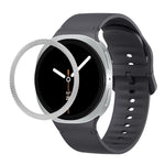 ひし形テクスチャーベゼルと無地ステッチシリコンウォッチバンド、Samsung Galaxy Watch8 44mm用、Samsung Galaxy Watch8 40mm用