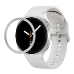 ひし形テクスチャーベゼルと無地ステッチシリコンウォッチバンド、Samsung Galaxy Watch8 44mm用、Samsung Galaxy Watch8 40mm用
