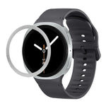 ひし形テクスチャーベゼルと無地ステッチシリコンウォッチバンド、Samsung Galaxy Watch8 44mm用、Samsung Galaxy Watch8 40mm用