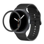 ひし形テクスチャーベゼルと無地ステッチシリコンウォッチバンド、Samsung Galaxy Watch8 44mm用、Samsung Galaxy Watch8 40mm用