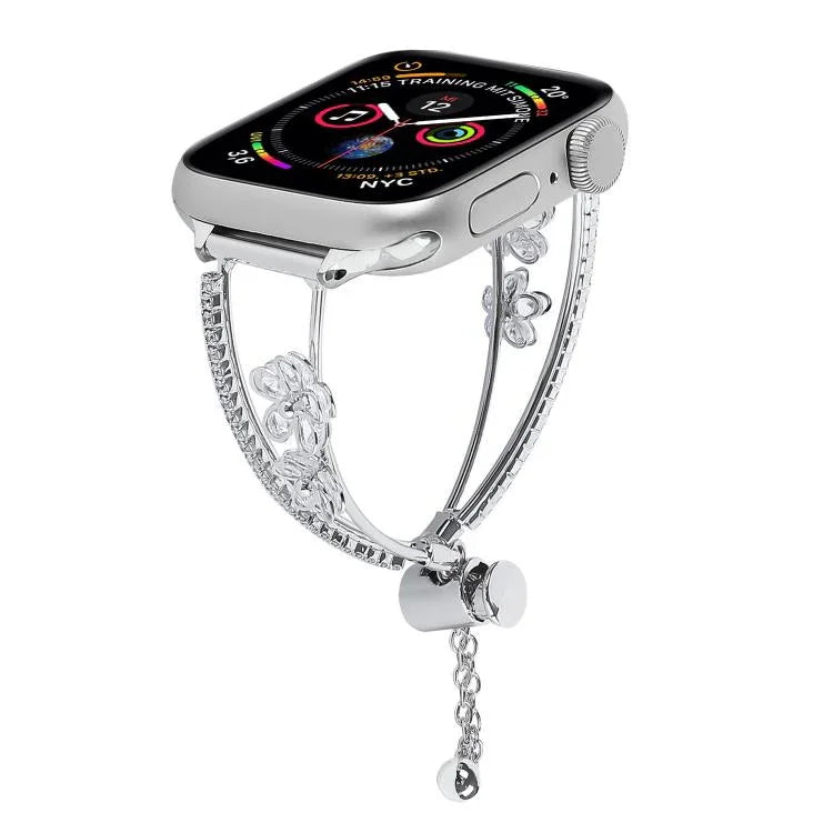 銅象嵌ジルコン五弁花ブレスレットウォッチバンド、Apple Watch 46mm / 49mm / 45mm / 44mm用、Apple Watch 42mm / 41mm / 40mm / 38mm用