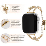 銅象嵌ジルコン五弁花ブレスレットウォッチバンド、Apple Watch 46mm / 49mm / 45mm / 44mm用、Apple Watch 42mm / 41mm / 40mm / 38mm用