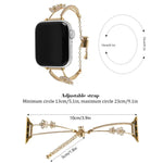 銅象嵌ジルコン五弁花ブレスレットウォッチバンド、Apple Watch 46mm / 49mm / 45mm / 44mm用、Apple Watch 42mm / 41mm / 40mm / 38mm用