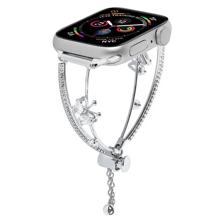 銅象嵌バタフライジルコンブレスレットウォッチバンド、Apple Watch 46mm / 49mm / 45mm / 44mm用、Apple Watch 42mm / 41mm / 40mm / 38mm用