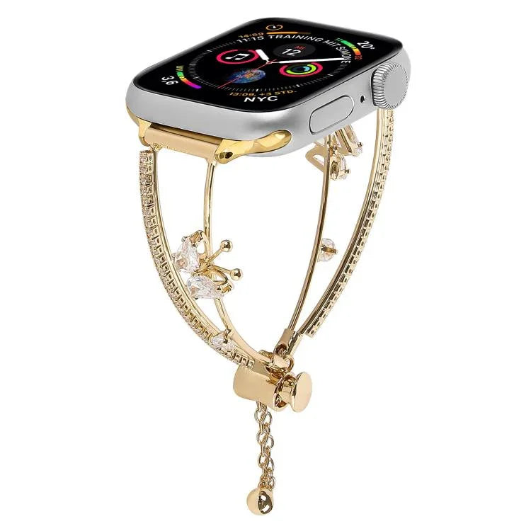 銅象嵌バタフライジルコンブレスレットウォッチバンド、Apple Watch 46mm / 49mm / 45mm / 44mm用、Apple Watch 42mm / 41mm / 40mm / 38mm用