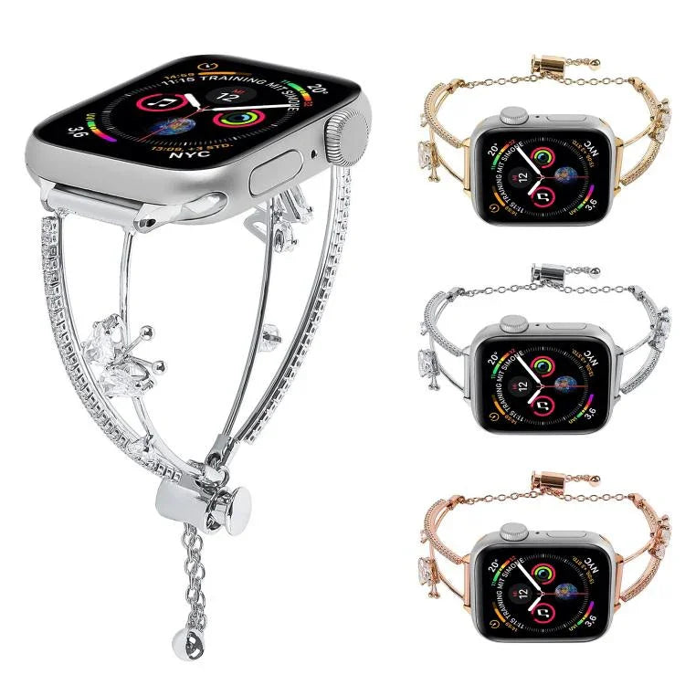 銅象嵌バタフライジルコンブレスレットウォッチバンド、Apple Watch 46mm / 49mm / 45mm / 44mm用、Apple Watch 42mm / 41mm / 40mm / 38mm用