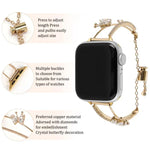 銅象嵌バタフライジルコンブレスレットウォッチバンド、Apple Watch 46mm / 49mm / 45mm / 44mm用、Apple Watch 42mm / 41mm / 40mm / 38mm用