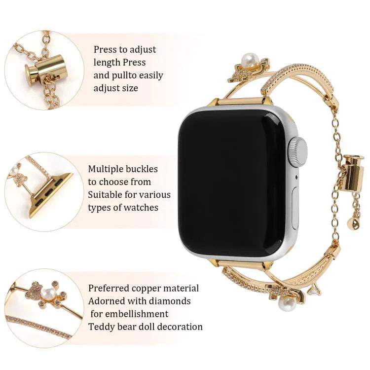 銅象嵌入りベアジルコンブレスレットウォッチバンド、Apple Watch 46mm / 49mm / 45mm / 44mm用、Apple Watch 42mm / 41mm / 40mm / 38mm用