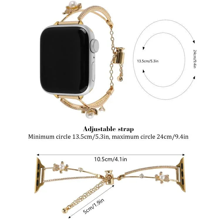 銅象嵌入りベアジルコンブレスレットウォッチバンド、Apple Watch 46mm / 49mm / 45mm / 44mm用、Apple Watch 42mm / 41mm / 40mm / 38mm用